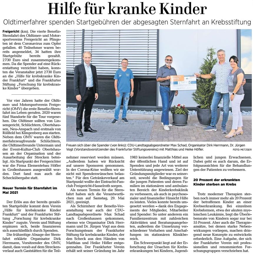 Hilfe für krebskranke Kinder Artikel